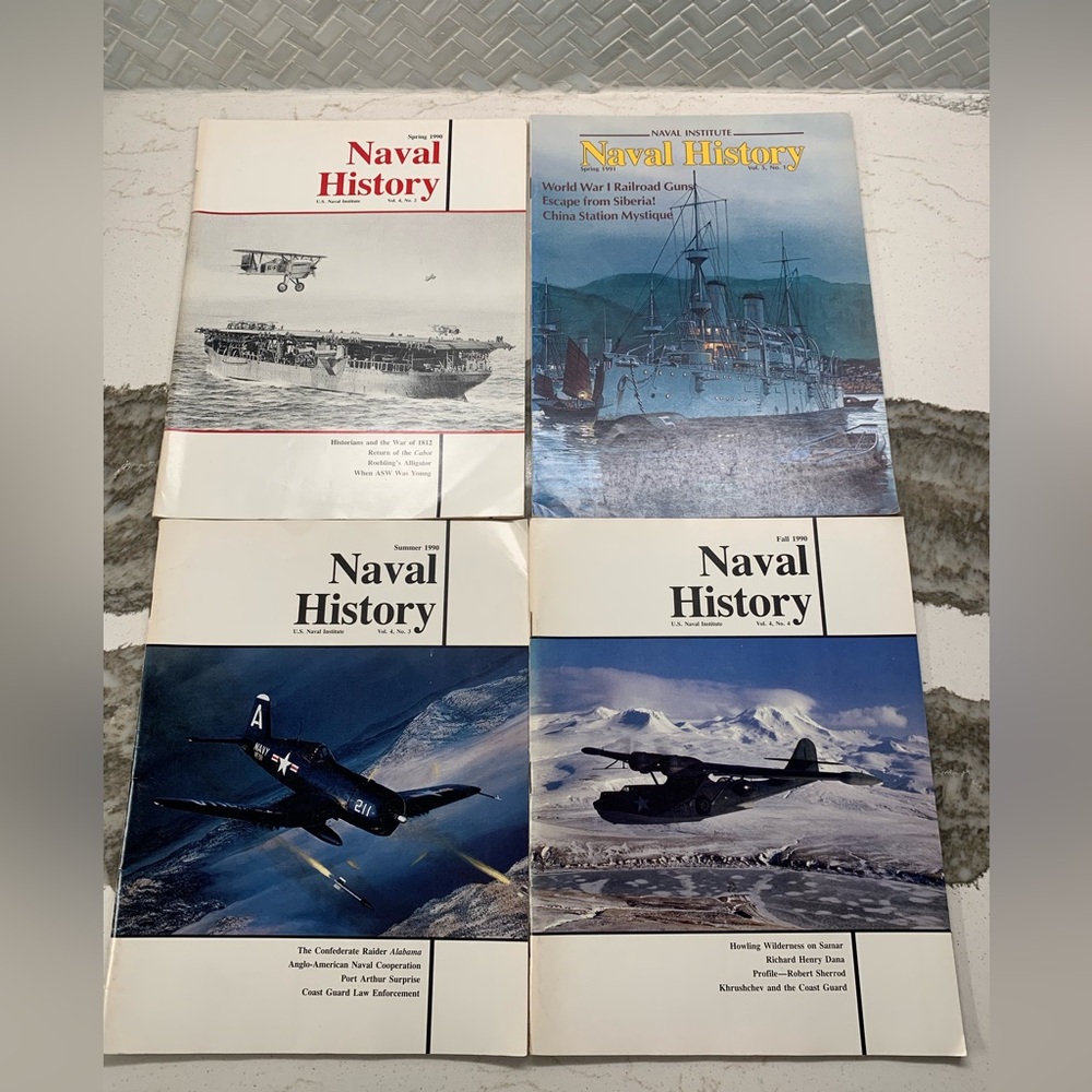 Naval History Magazines US Naval Institute 1990-91 Series ( Lot of 4 ) - G Cond - Picture 1 of 6